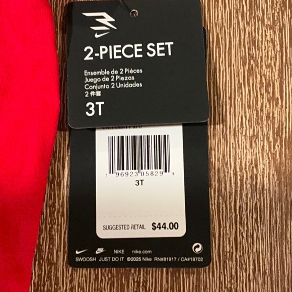 NWT Nike 3 Brand 3T Boys Outfit Black/Red - Picture 4 of 7